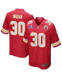 Keaontay Ingram 30 Kansas City Chiefs Super Bowl LVIII Patch Game Men Jersey – Red