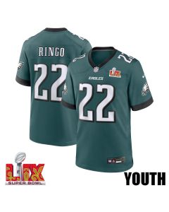 Kelee Ringo #22 Philadelphia Eagles Super Bowl LIX YOUTH Jersey – Midnight Green