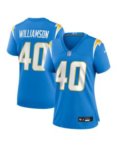 Kendall Williamson 40 Los Angeles Chargers Women’s Game Jersey – Powder Blue
