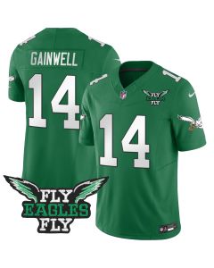 Kenneth Gainwell 14 Philadelphia Eagles Fly Eagles Fly Patch Alternate Game Men Jersey – Kelly Green