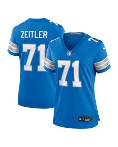 Kevin Zeitler 71 Detroit Lions Women’s Game Jersey – Blue