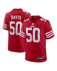 Khalil Davis 50 San Francisco 49ers Game Men Jersey – Scarlet