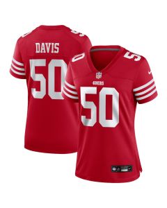 Khalil Davis 50 San Francisco 49ers Women’s Game Jersey – Scarlet