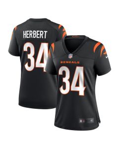Khalil Herbert 34 Cincinnati Bengals Women’s Game Jersey – Black
