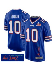 Khalil Shakir 10 Buffalo Bills Super Bowl LIX ‘New Orleans – Where Passion Ignites’ EMBROIDERED Game Men Jersey – Royal
