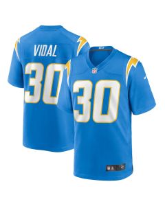 Kimani Vidal 30 Los Angeles Chargers Team Game Men Jersey – Powder Blue