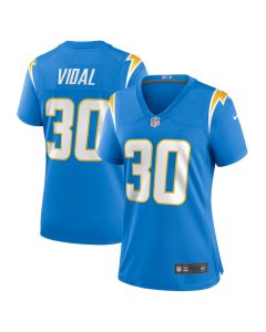 Kimani Vidal 30 Los Angeles Chargers Women’s Game Jersey – Powder Blue