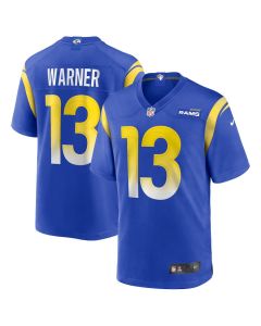 Kurt Warner 13 Los Angeles Rams Men Game Retired Jersey – Royal
