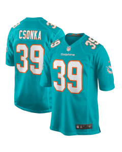 Larry Csonka 39 Miami Dolphins Men Game Retired Jersey – Aqua