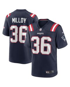 Lawyer Milloy 36 New England Patriots Men Game Retired Jersey – Navy