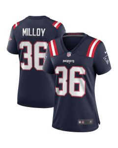 Lawyer Milloy 36 New England Patriots Women Game Retired Jersey – Navy