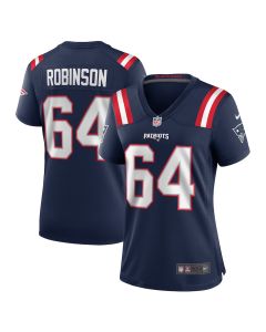 Layden Robinson 64 New England Patriots Women’s Team Game Jersey – Navy