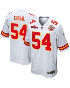 Leo Chenal 54 Kansas City Chiefs AFC Champions Patch Game Men Jersey – White