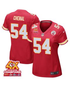 Leo Chenal 54 Kansas City Chiefs Super Bowl LVIII Champions 4X Game Women Jersey – Red