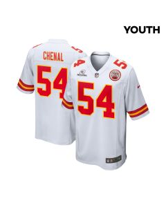 Leo Chenal 54 Kansas City Chiefs Super Bowl LVIII Patch Game YOUTH Jersey – White