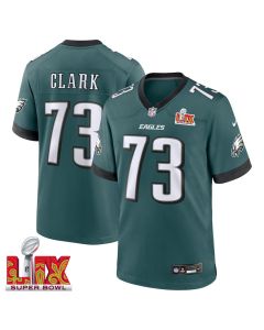 Le’Raven Clark #73 Philadelphia Eagles Super Bowl LIX Jersey – Men’s – Midnight Green