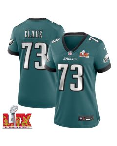 Le’Raven Clark #73 Philadelphia Eagles Super Bowl LIX Women’s Jersey – Midnight Green