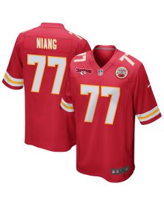 Lucas Niang 77 Kansas City Chiefs AFC Champions Patch Game Men Jersey – Red