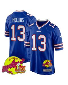 Mack Hollins 13 Buffalo Bills Super Bowl LIX New Orleans Patch Game Men Jersey – Royal