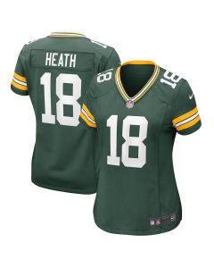 Malik Heath 18 Green Bay Packers Women’s Game Jersey – Green