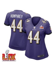 Marlon Humphrey #44 Baltimore Ravens Super Bowl LIX Women’s Jersey – Purple