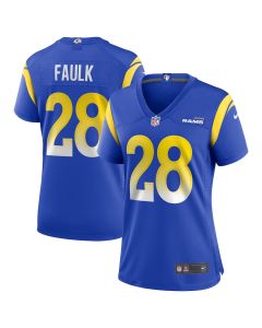 Marshall Faulk 28 Los Angeles Rams Women Game Retired Jersey – Royal