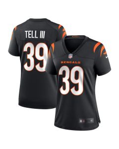Marvell Tell III 39 Cincinnati Bengals Women Game Jersey – Black