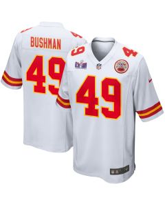 Matt Bushman 49 Kansas City Chiefs Super Bowl LVIII Patch Game Men Jersey – White
