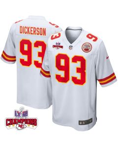 Matt Dickerson 93 Kansas City Chiefs Super Bowl LVIII Champions 4 Stars Patch Game Men Jersey – White