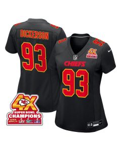 Matt Dickerson 93 Kansas City Chiefs Super Bowl LVIII Champions 4X Fashion Game Women Jersey – Carbon Black