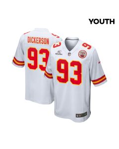 Matt Dickerson 93 Kansas City Chiefs Super Bowl LVIII Patch Game YOUTH Jersey – White