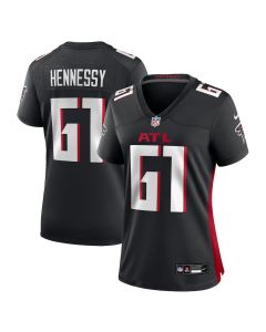 Matt Hennessy 61 Atlanta Falcons Women’s Team Game Jersey – Black