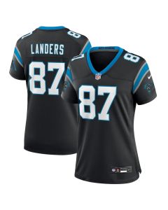 Matt Landers 87 Carolina Panthers Game Women Jersey – Black