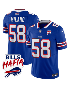 Matt Milano 58 Buffalo Bills Bills Mafia Patch Game Men Jersey – Royal