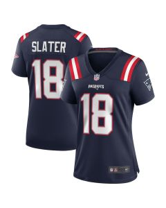 Matthew Slater 18 New England Patriots Women Team Game Jersey – Navy
