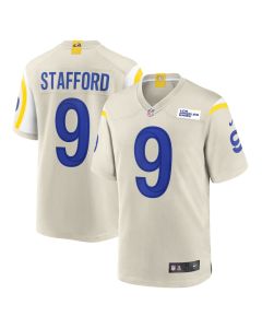 Matthew Stafford 9 Los Angeles Rams Game Men Jersey – Bone