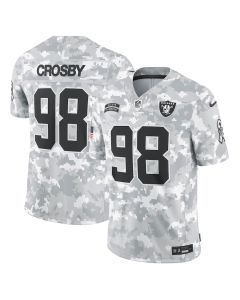 Maxx Crosby 98 Las Vegas Raiders 2024 Salute to Service Limited Men Jersey – Arctic Camo