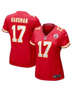 Mecole Hardman 17 Kansas City Chiefs Women’s Game Jersey – Red