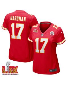 Mecole Hardman #17 Kansas City Chiefs Super Bowl LIX Women’s Jersey – Red