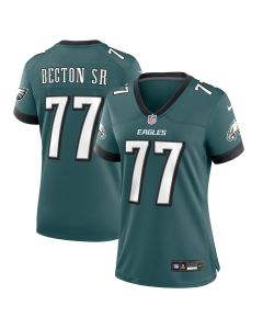 Mekhi Becton Sr. 77 Philadelphia Eagles Women’s Game Jersey – Midnight Green