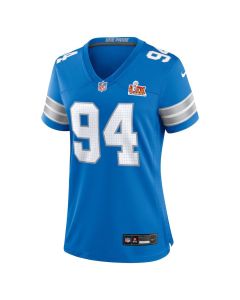 Mekhi Wingo #94 Detroit Lions Super Bowl LIX Women’s Jersey – Blue