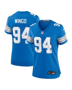 Mekhi Wingo 94 Detroit Lions Women Team Game Jersey – Blue