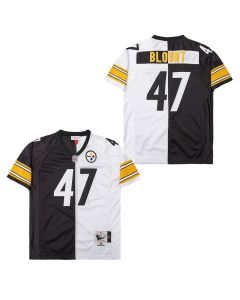 Mel Blount 47 Pittsburgh Steelers Two-Toned Retro Throwback Men Jersey – Black/White