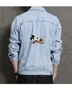 Men's Denim Jacket - Gift for Grandson - Vintage Style for Outdoor Activities - Special Occasion for Active Men - Light Blue - Main View