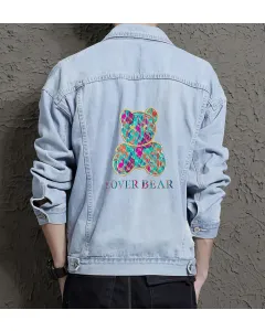 Men's Denim Outerwear for Grandson - Classic Fit with Social Events - Gift Idea for Birthday Gen Z Men - Light Blue - Main View