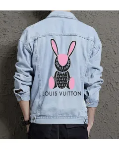 Men's Modern Denim Jacket - Gift Idea for Friend - Everyday Style for Street Festivals - Perfect for Christmas - Light Blue - Main View