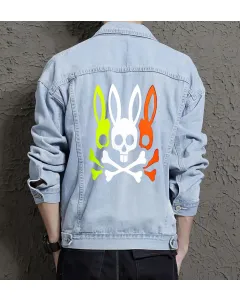 Men's Relaxed Fit Jean Jacket - Gift Idea for Graduate - Contrast Stitching for Casual Meetups - Perfect for Congratulations - Light Blue - Main View