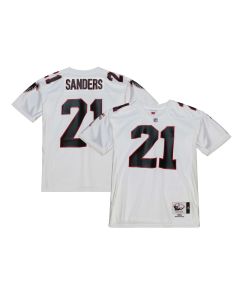 Men’s Atlanta Falcons 1991 Deion Sanders Mitchell & Ness White Throwback Retired Player Jersey