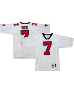 Men’s Atlanta Falcons 2001 Michael Vick Mitchell & Ness White Throwback Retired Player Jersey