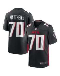 Men’s Atlanta Falcons Jake Matthews Black Game Jersey